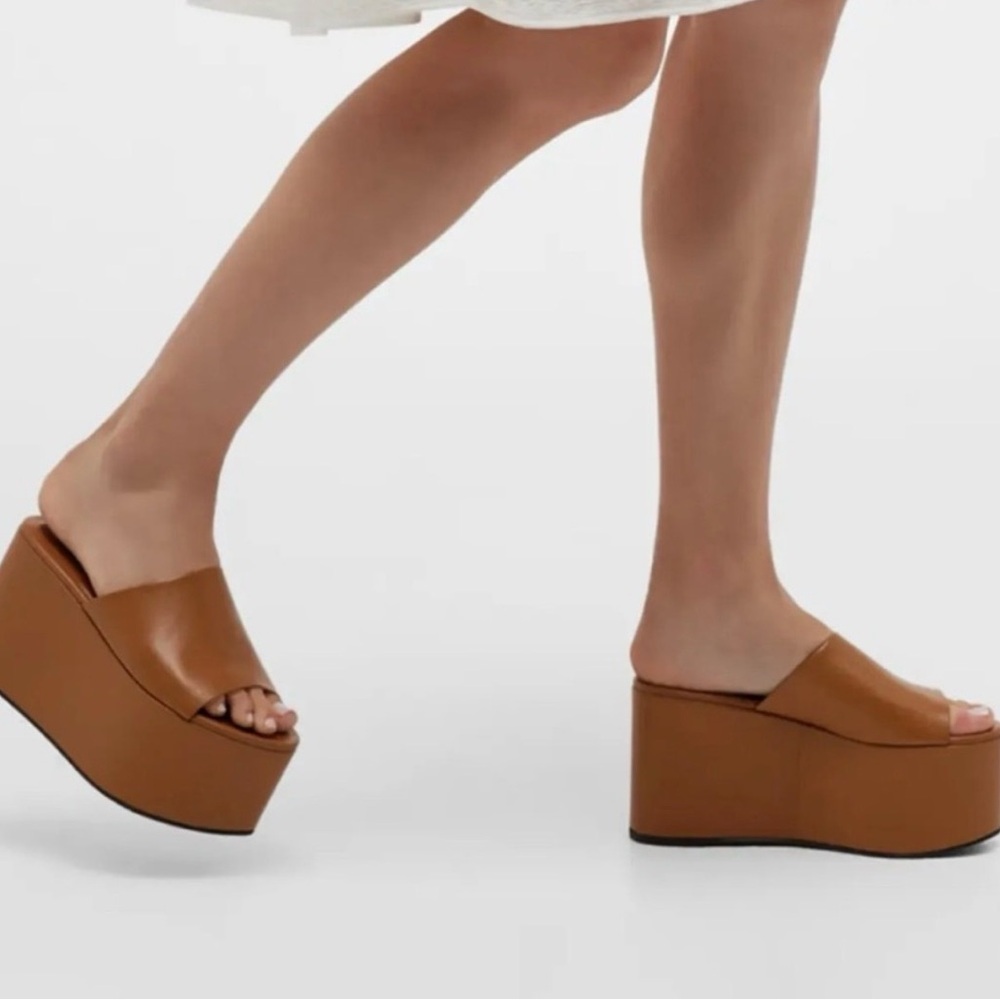 Simon Miller Blackout Tan Leather Platform Slide Sandals